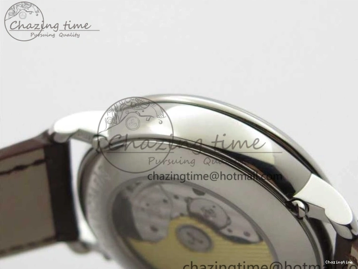 0302 Villeret 6654 SS Complicated Function OMF 1:1 Best Edition White Dial on Brown Leather Strap A6654 V Popular 7904